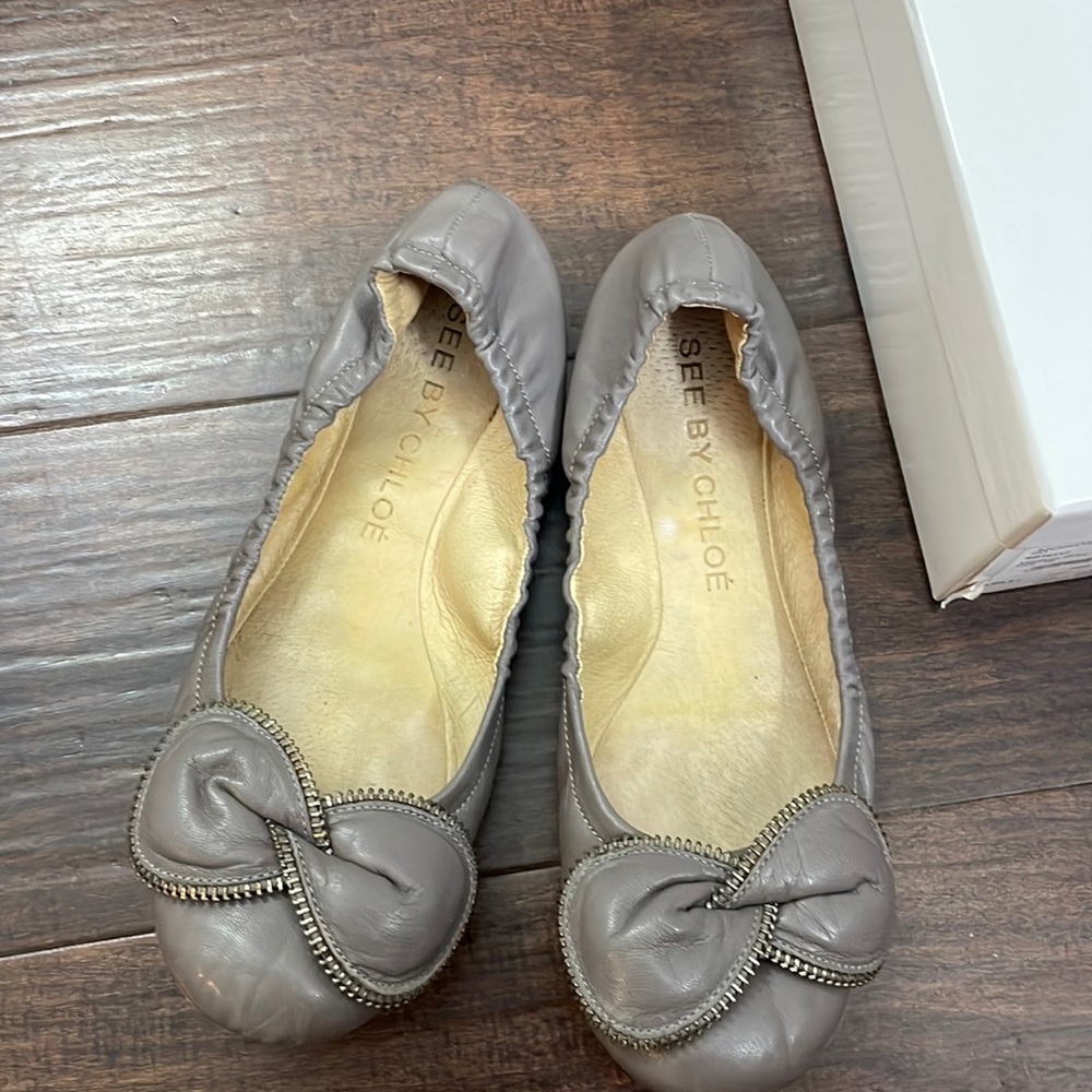 See by Chloe gray ballet flats size 38